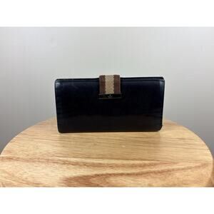 Authentic Gucci Dark Brown Leather Snap Wallet